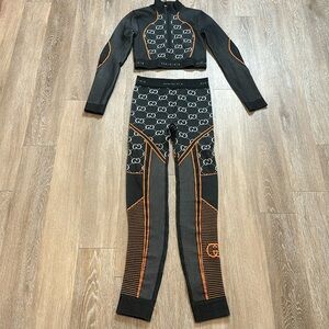 Gucci GG Jersey Jacquard Cropped Top & Leggings SET SIZE Small